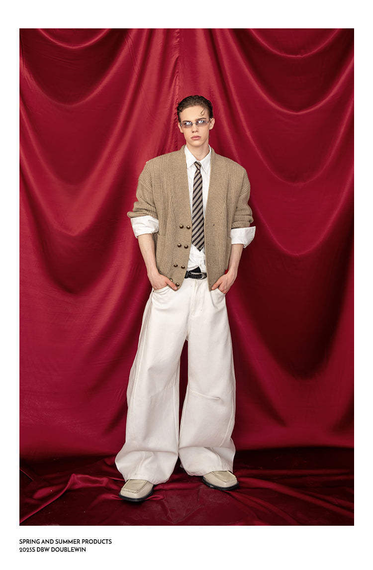 Loose Double-Breasted Cardigan