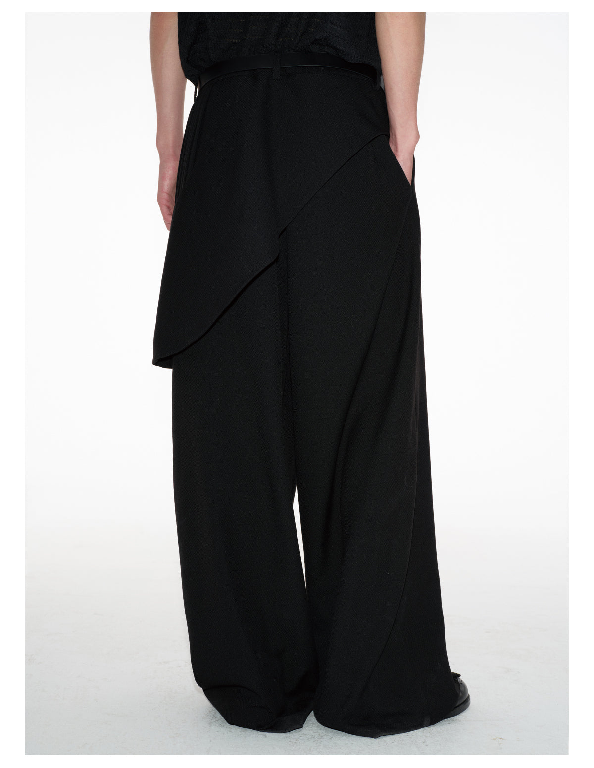 Faux two-piece loose casual pants