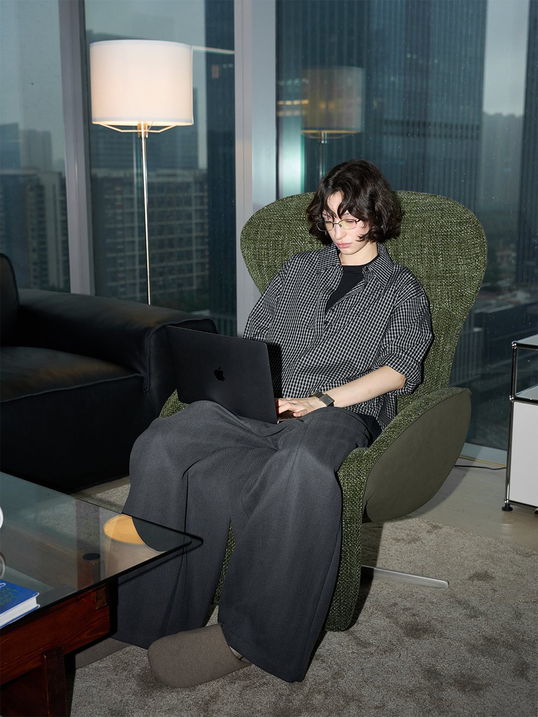 Half-Open Check Shirt