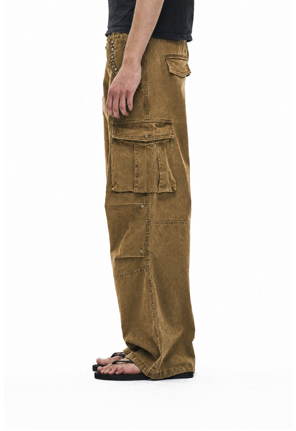Distressed Multi-Pocket Cargo Pants