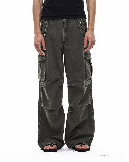 Distressed Multi-Pocket Cargo Pants