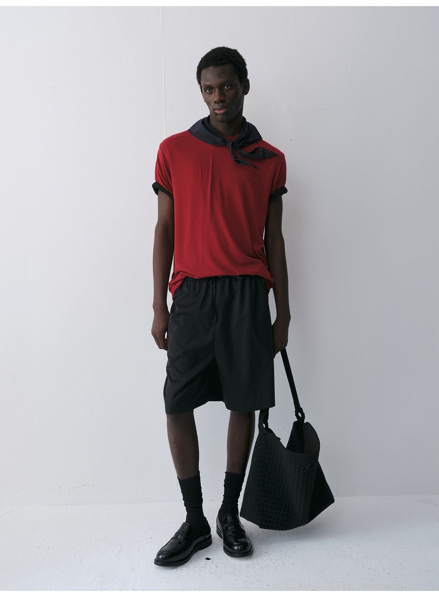 Tencel & Wool Blend Crew Neck T-Shirt