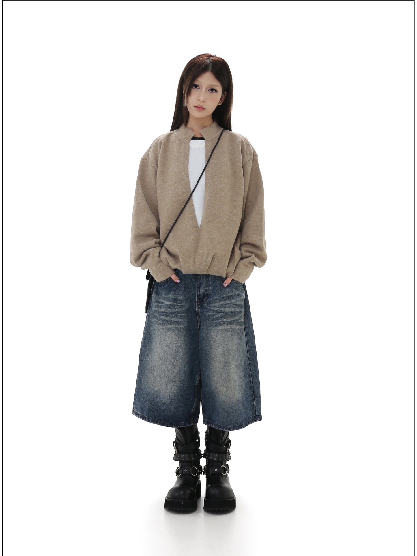 Patchwork V-Neck Sweater