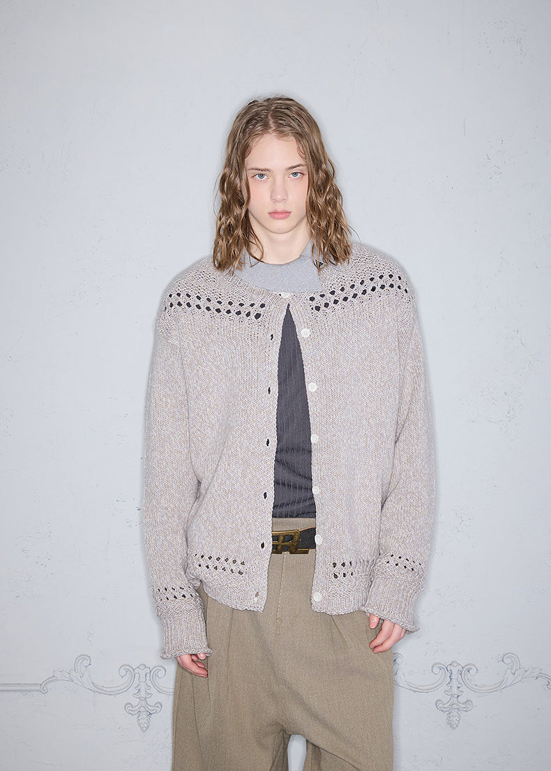 Hollow-Knit Cardigan