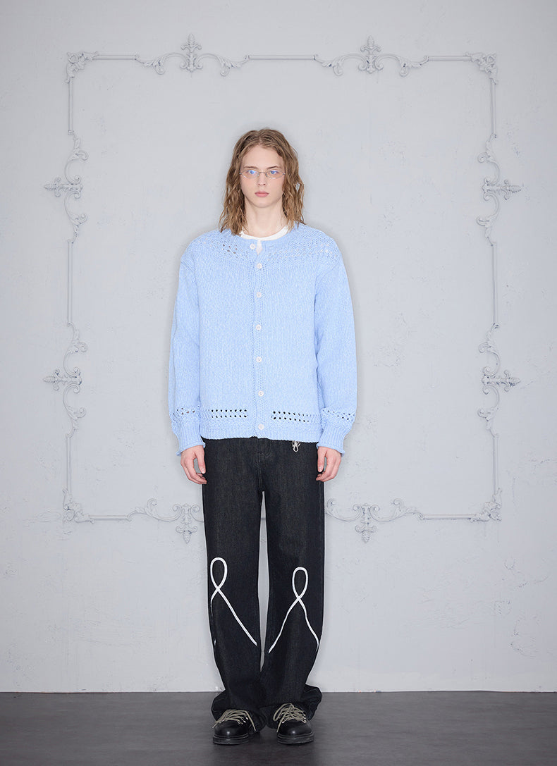 Hollow-Knit Cardigan