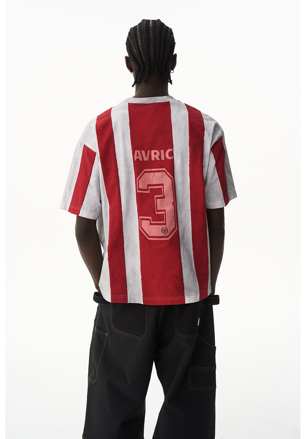 Striped Washed Distressed Jersey T-Shirt