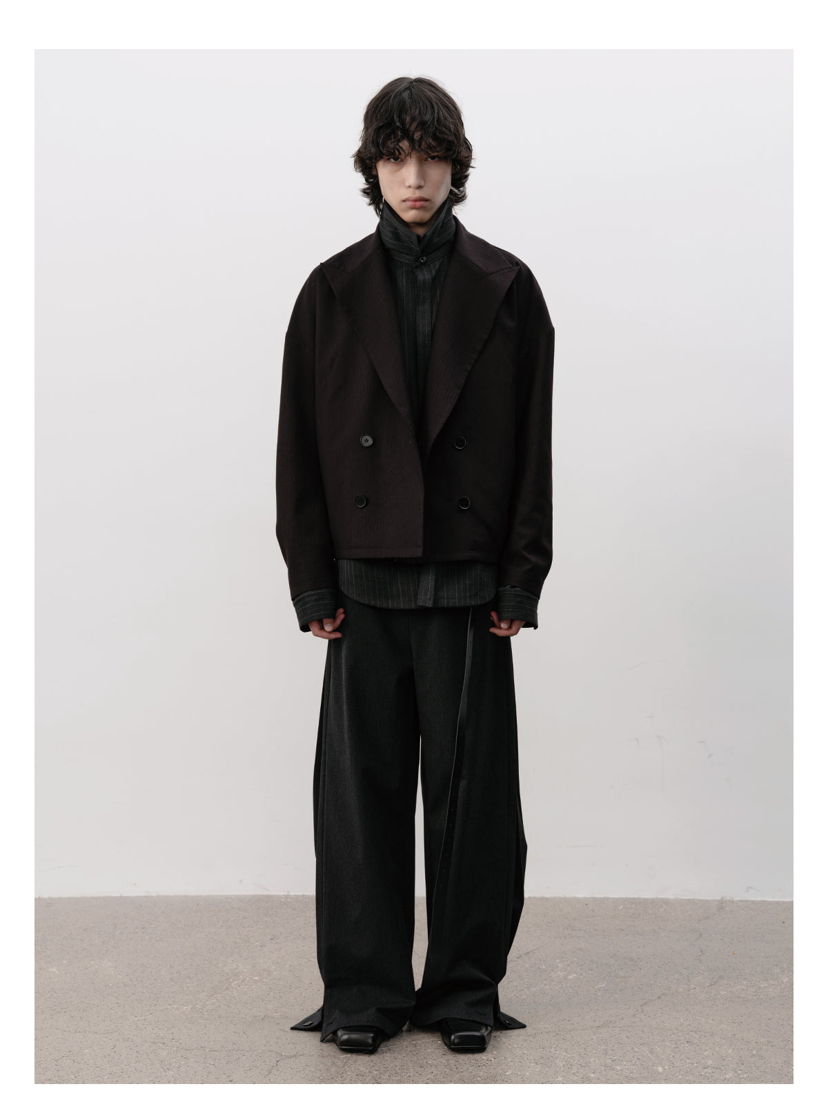 Side-Pleated Casual Pants