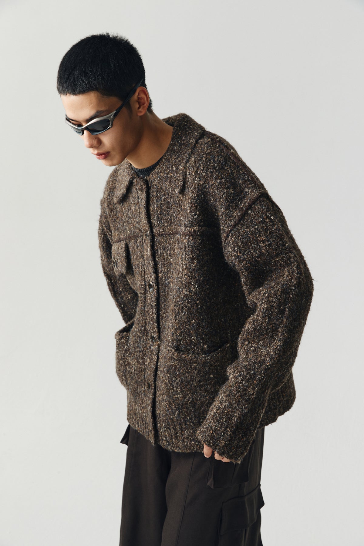 Jacquard Retro Silhouette Knit Cardigan