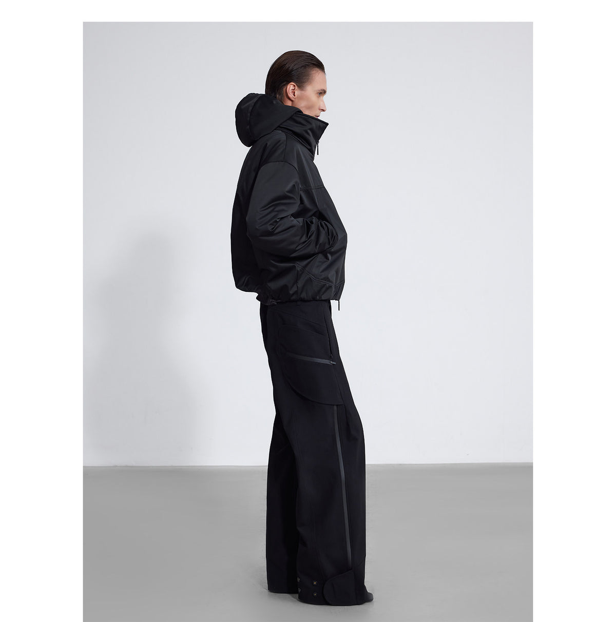 Quilted Stitch Short-Length Wide Jacket