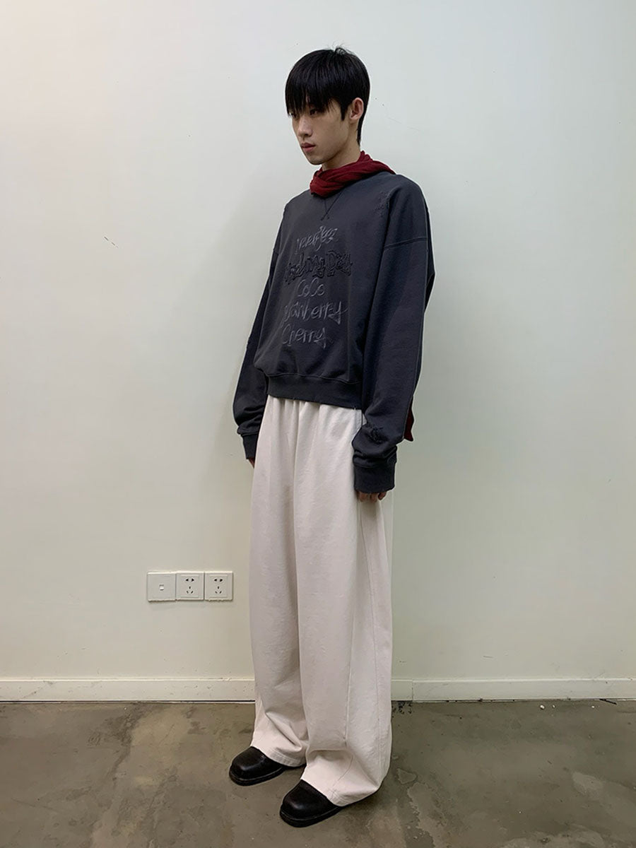 Scimitar cut knit casual pants