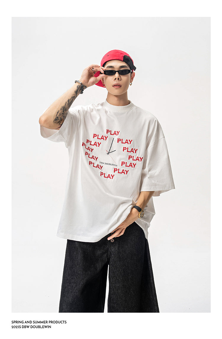 Embroidered cotton T-shirt