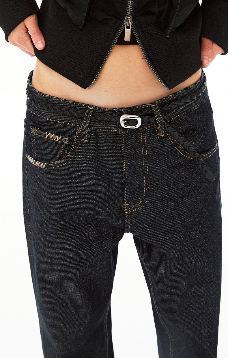 Retro Flare Slim-Fit Straight-Leg Jeans