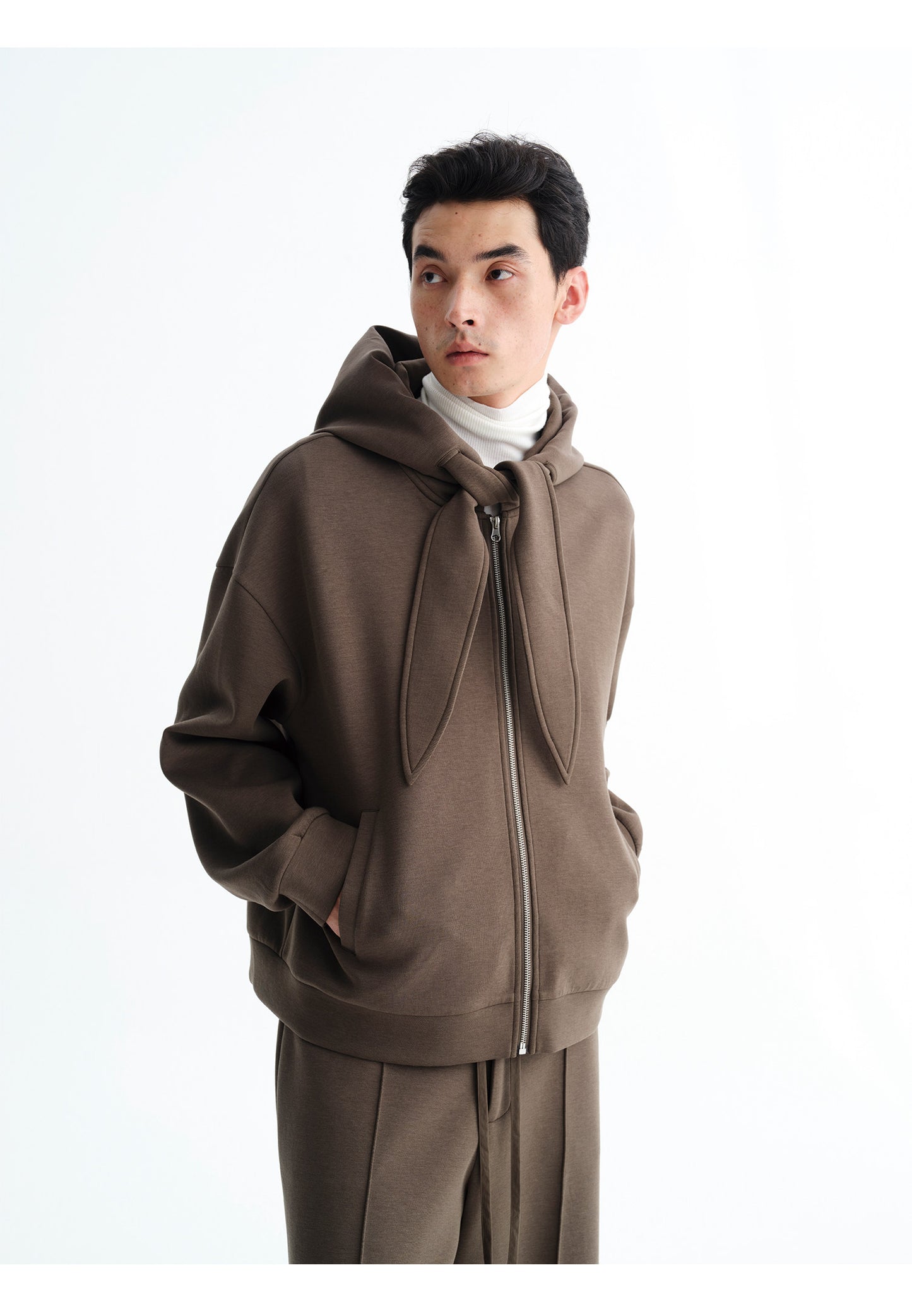 Oversized Bowtie Hooded Sweatshirt