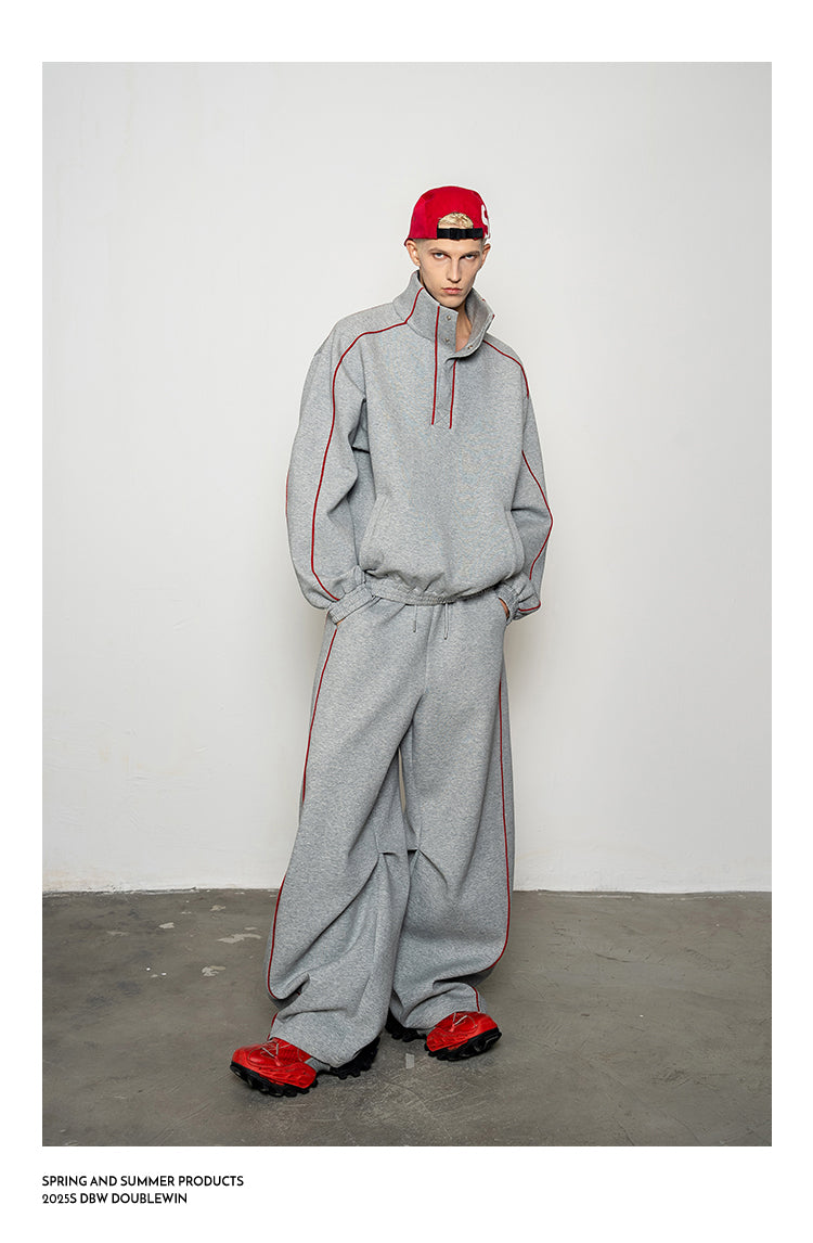 High-Collar Casual Shirt Set