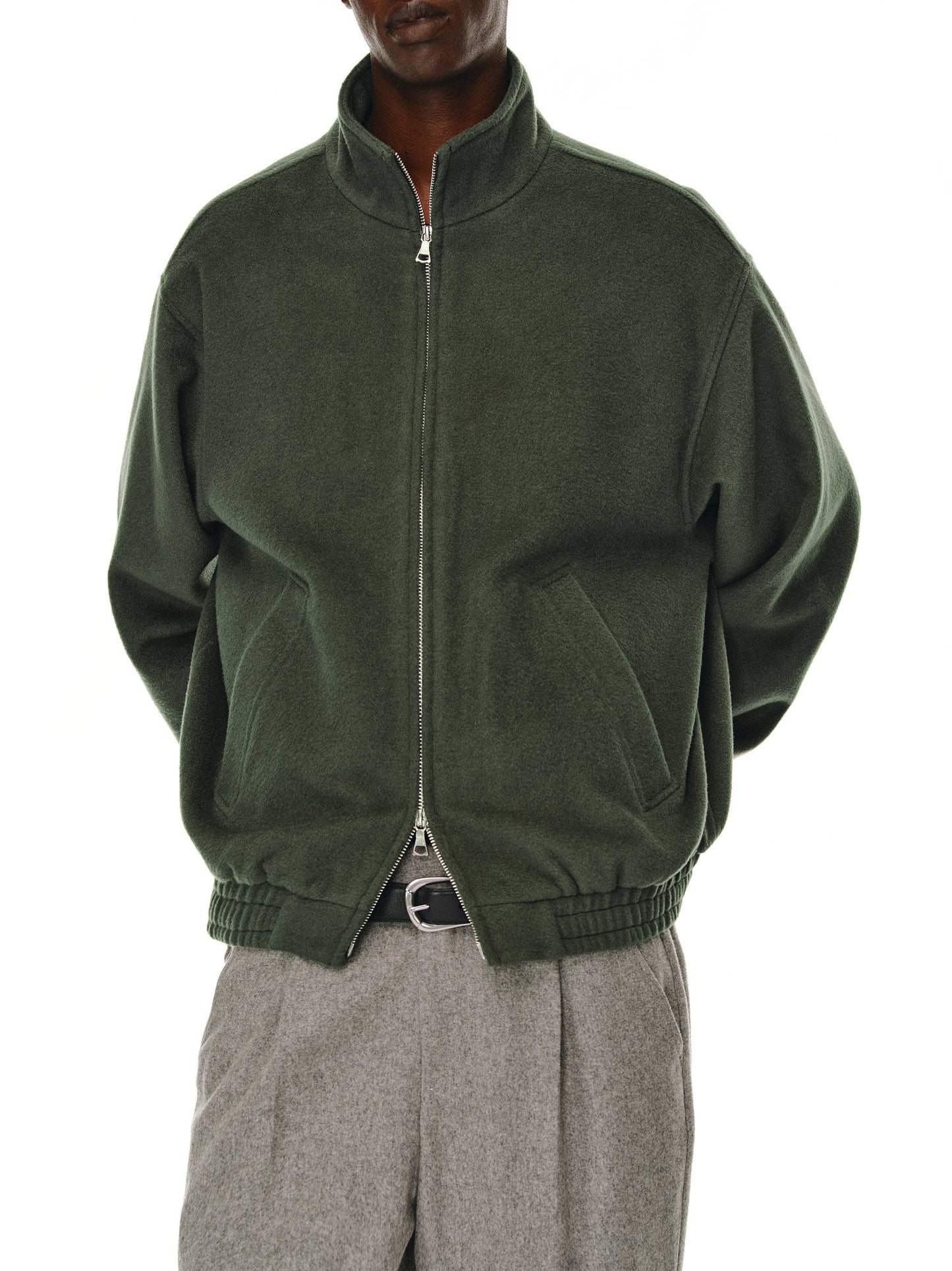 Stand Collar Wool Jacket