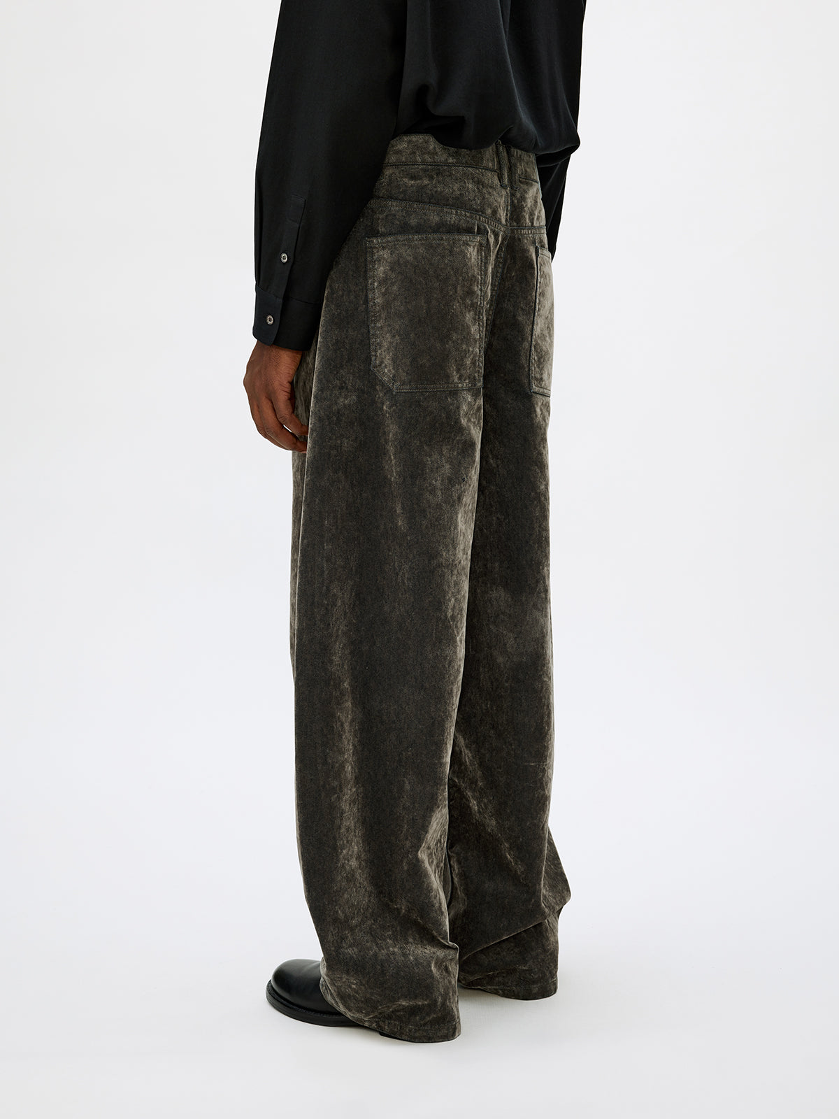 Loose-Fit Flock Denim Pants