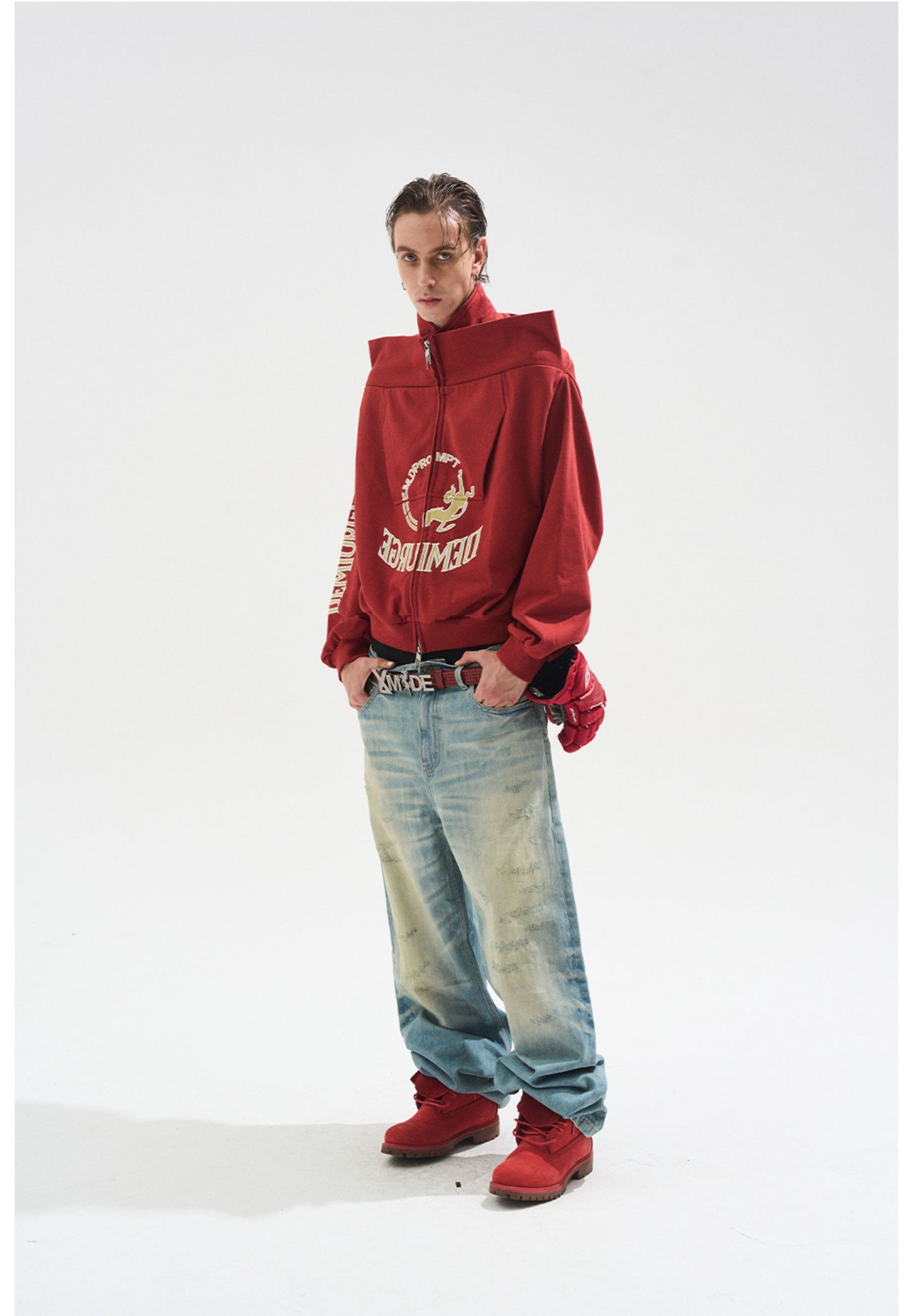 One-Shoulder Zipper Sweatshirt