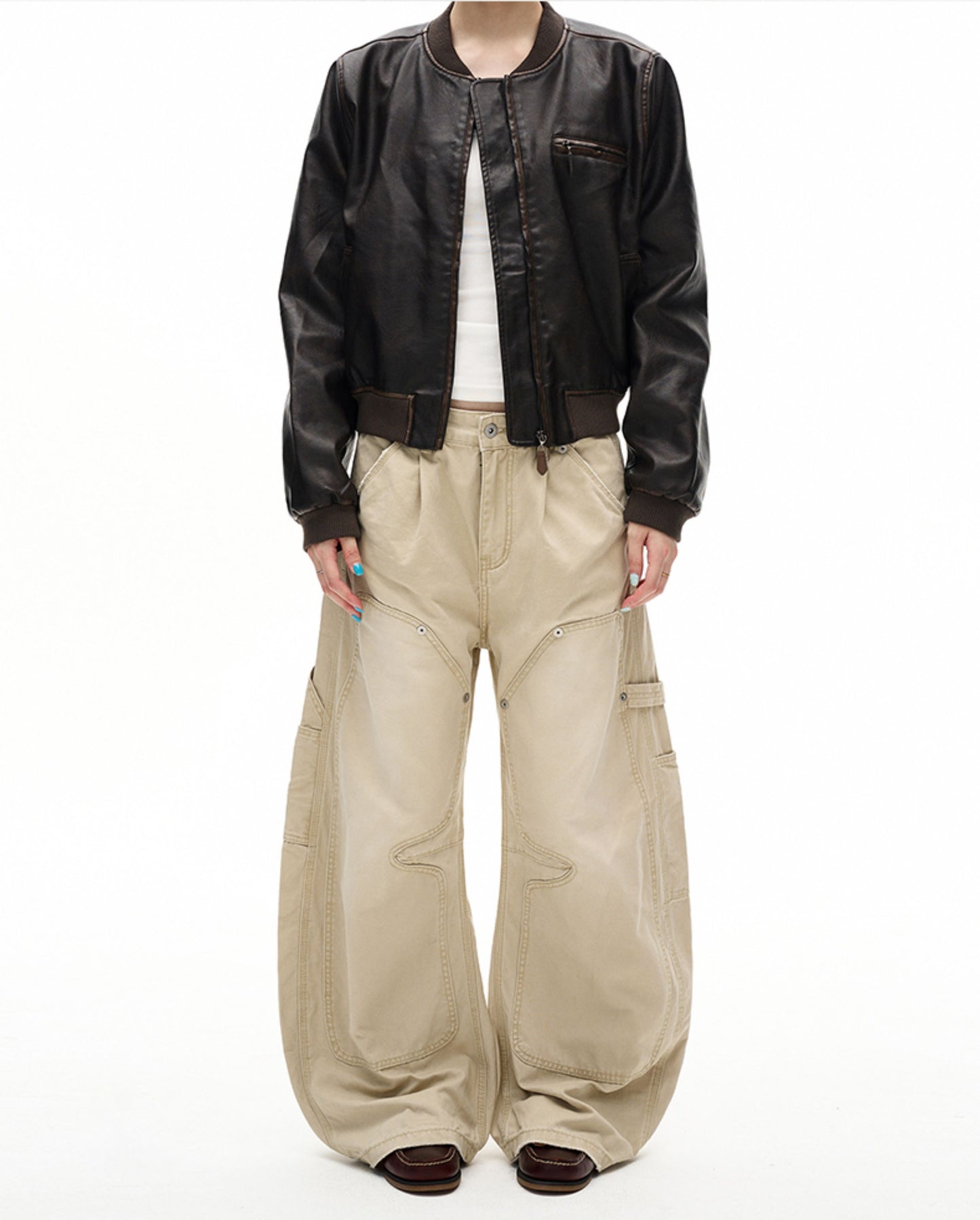 Loose Silhouette Distressed Casual Pants
