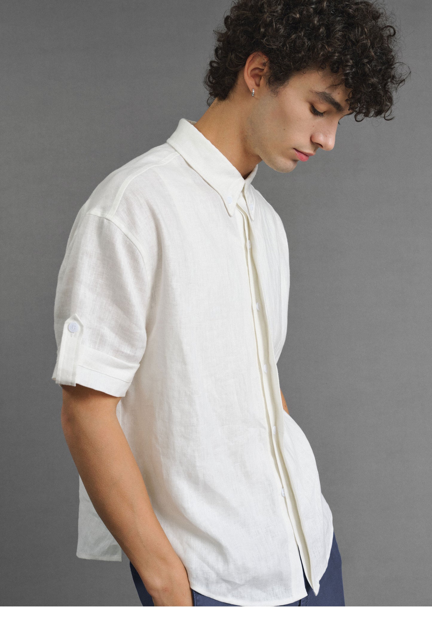 Basic Shirt with Roll-Up Sleeves