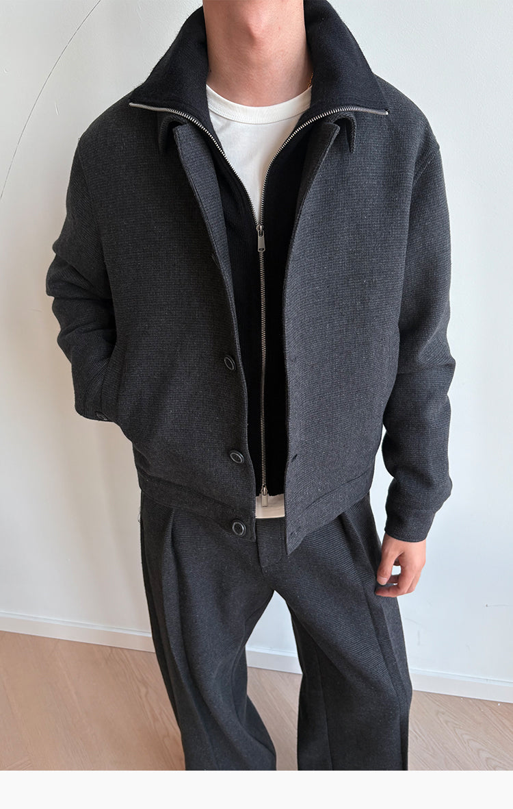 Faux Two-Piece Cotton Jacket