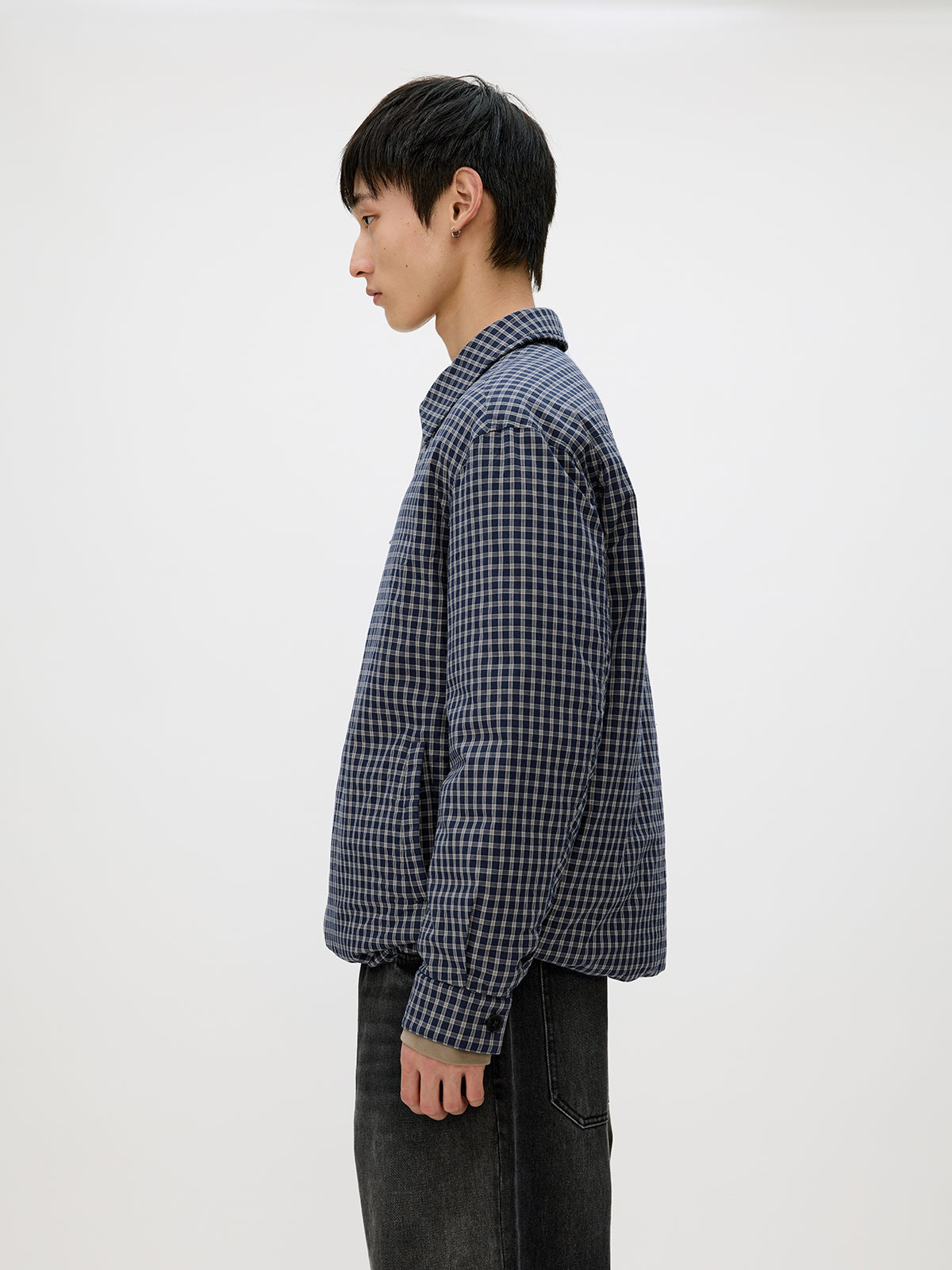 Checkered White Duck Down Jacket