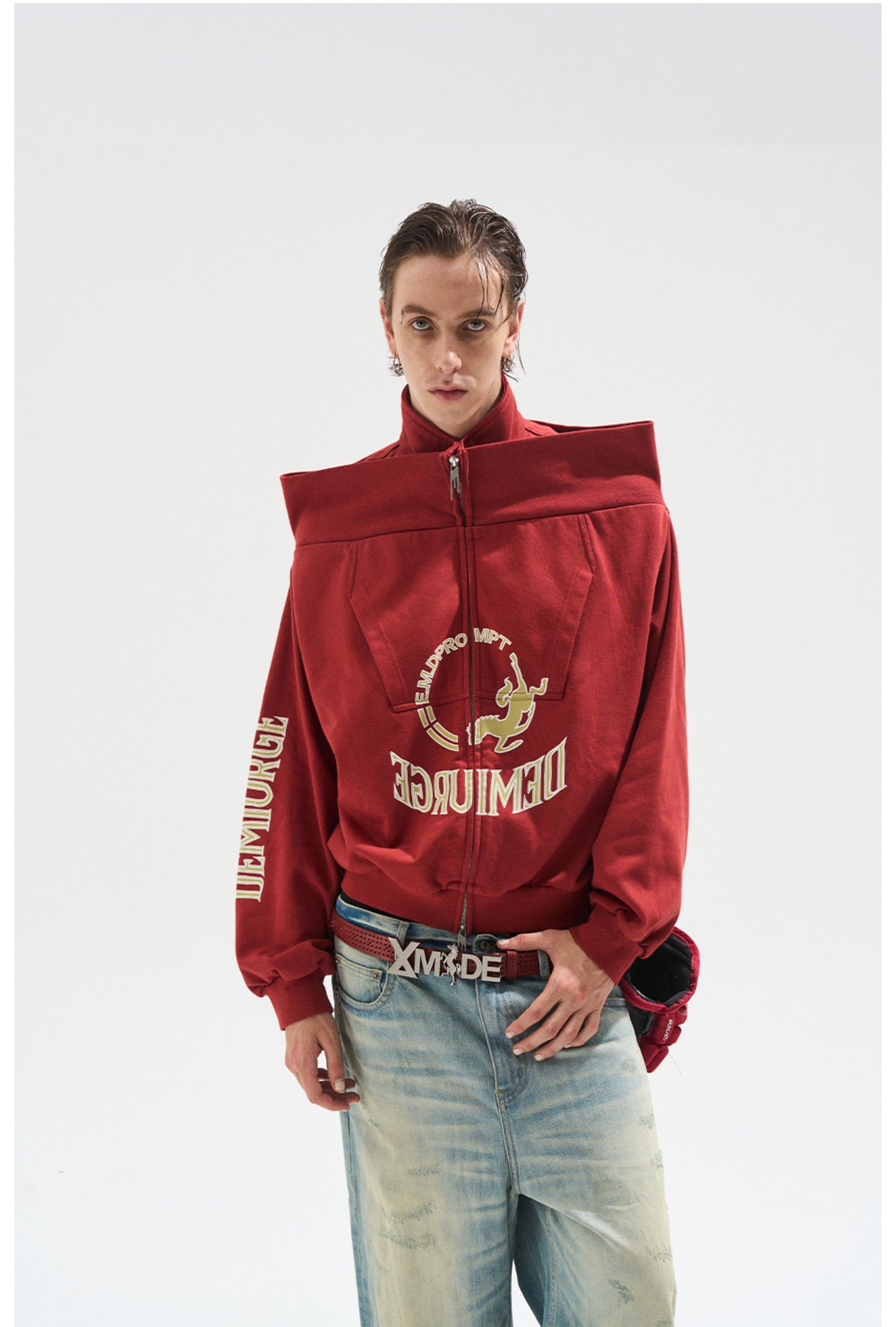 One-Shoulder Zipper Sweatshirt