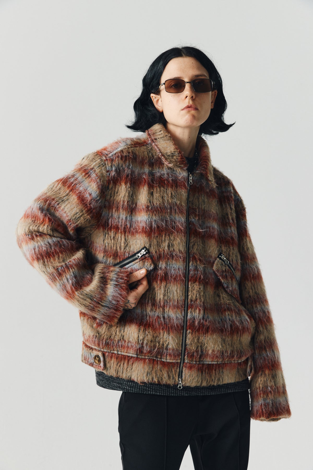 Gradient Check Wool Jacket