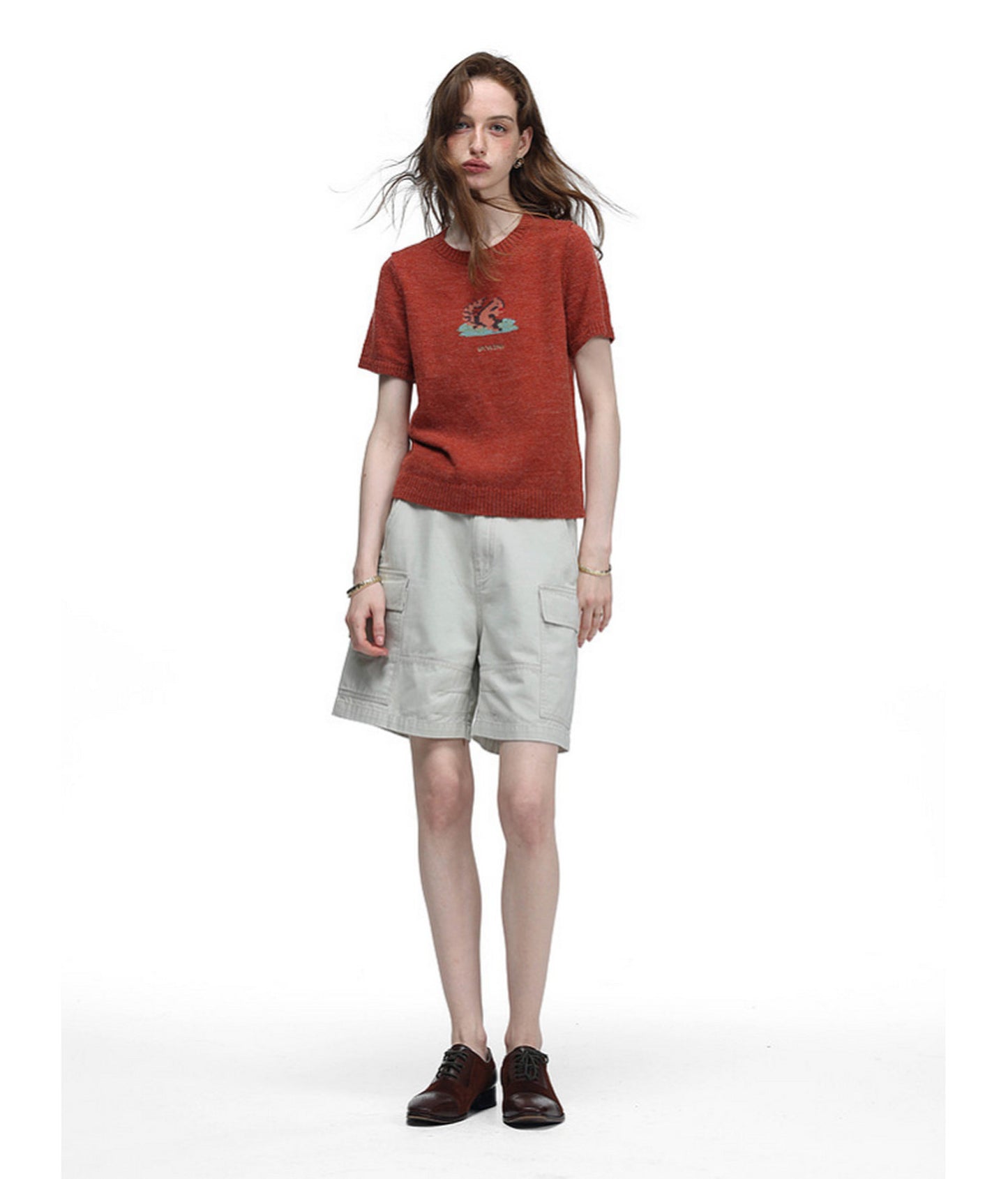 Vintage-Style Animal-Print Knit Shirt