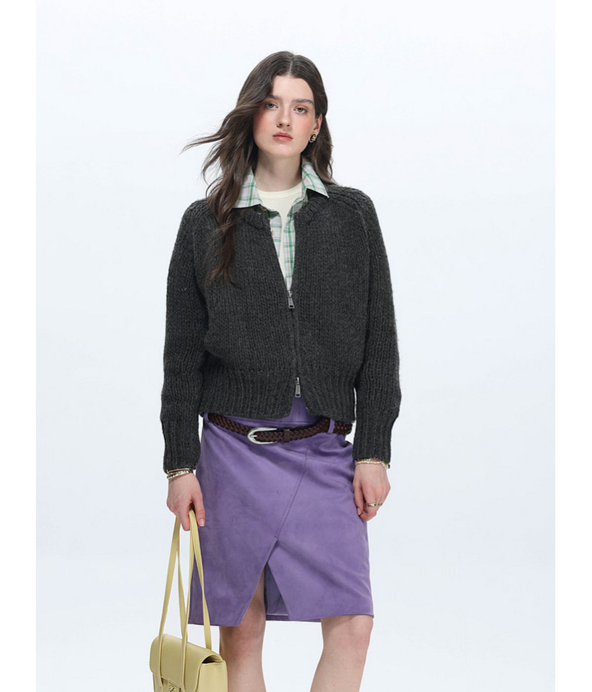 Short-Fit Waist Cardigan