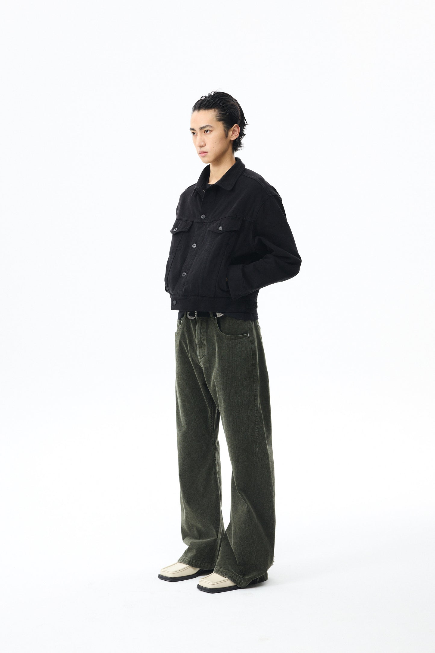 Wash-Finish Corduroy Flare Pants