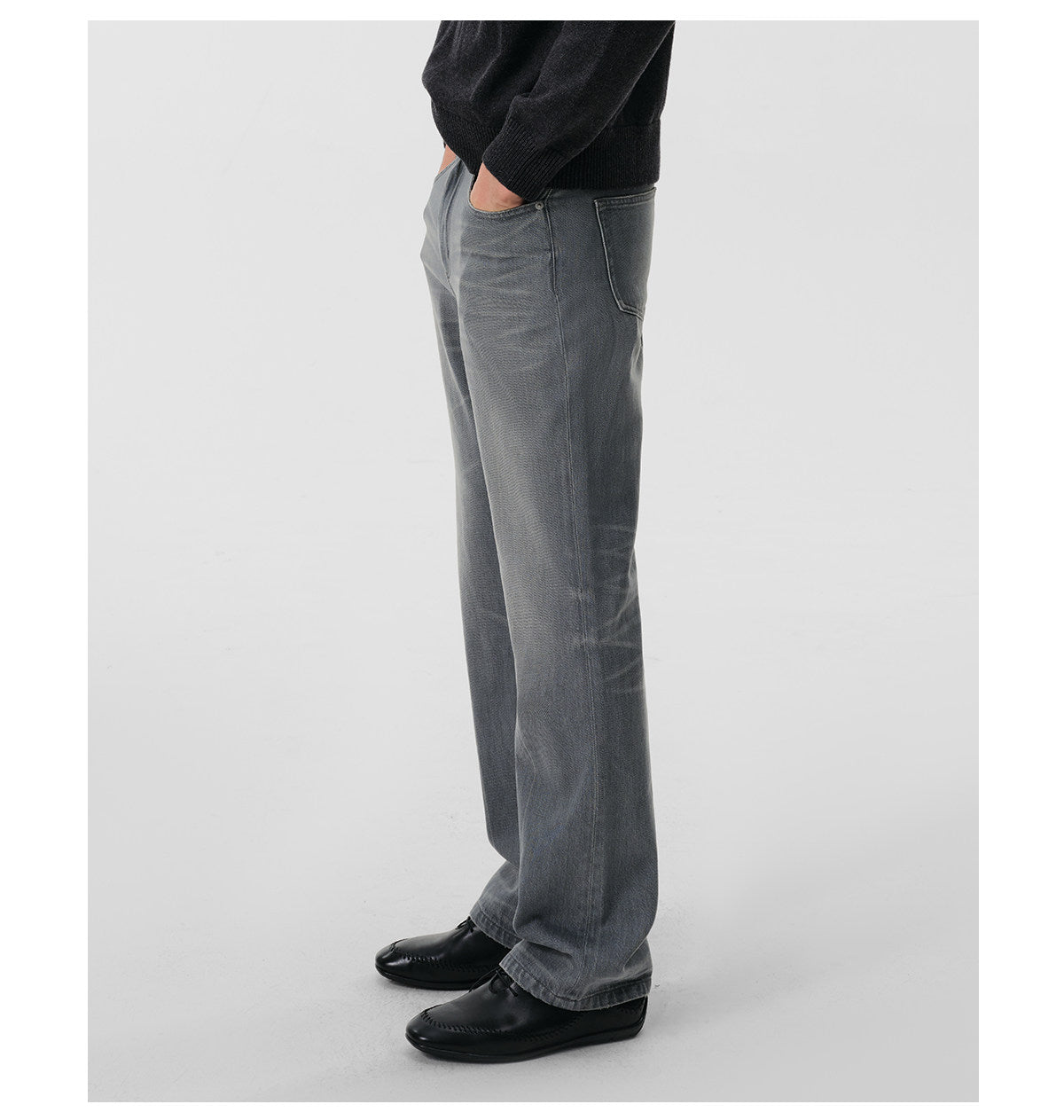 Classic Denim Pants with Cold-Wash Finish