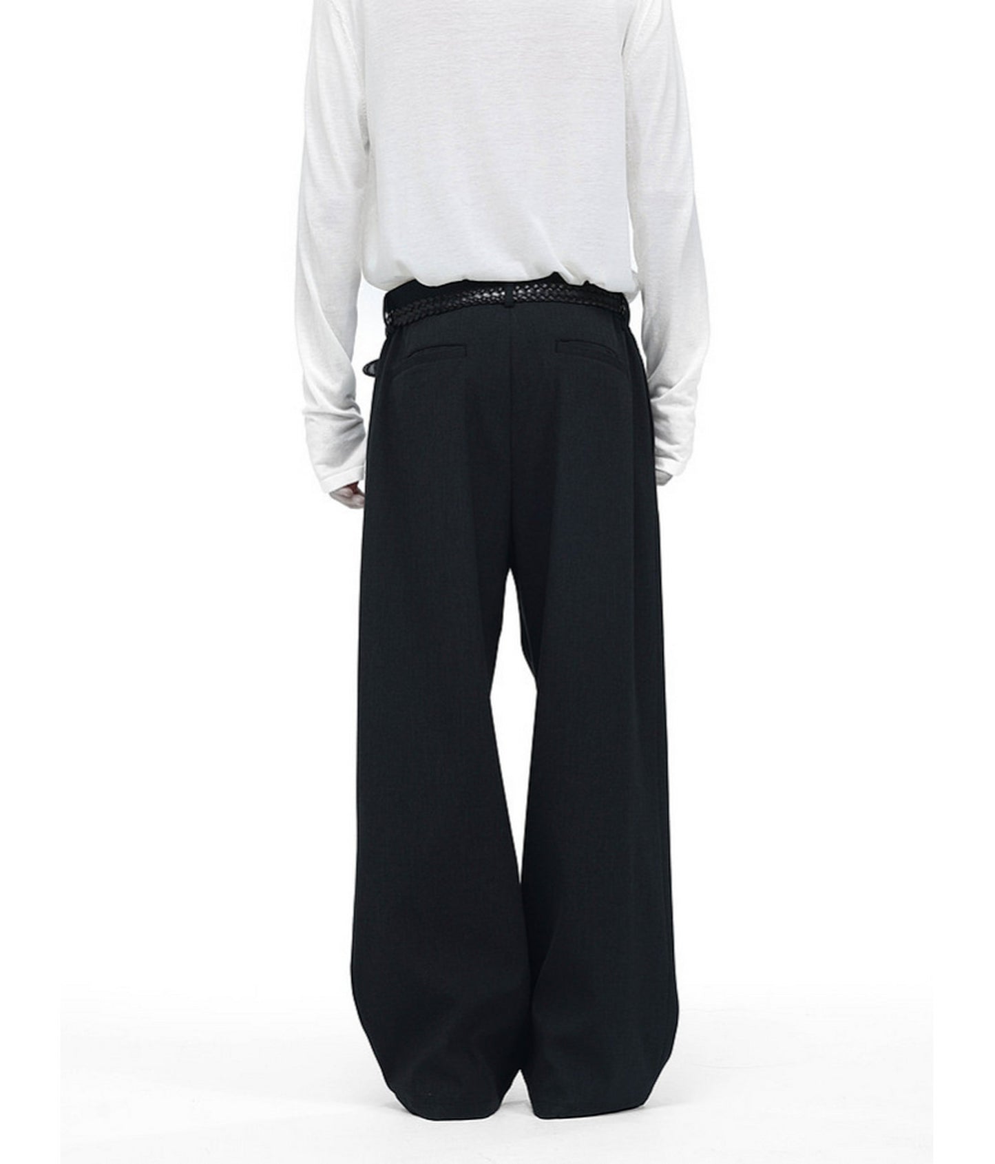 Vintage-Style Pleated Casual Pants