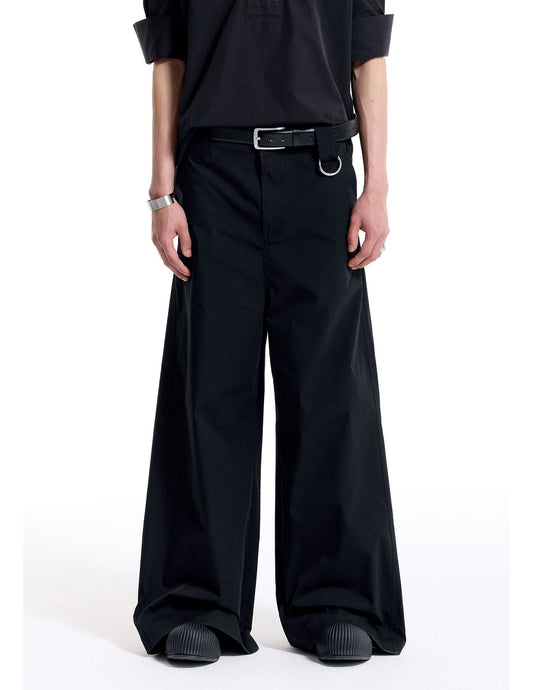 Wide pants with detachable belt