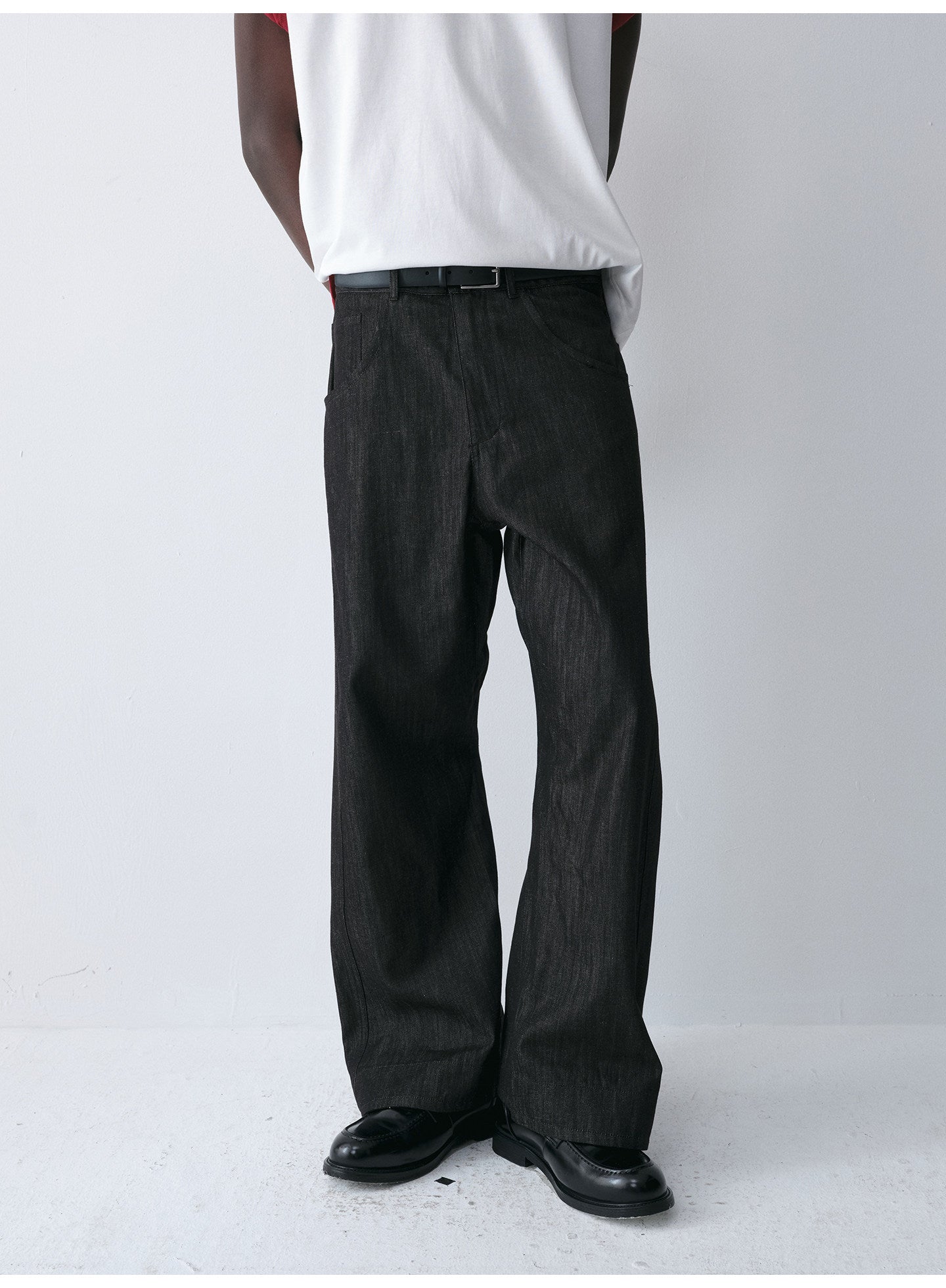 Wave-Cut Denim Pants