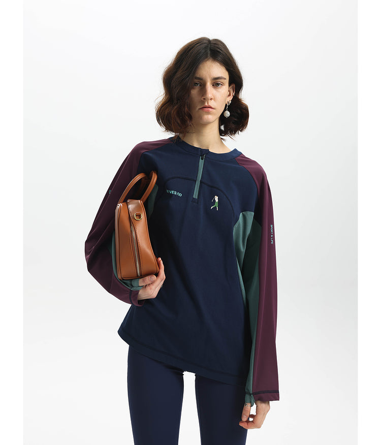 Contrast color sports T-shirt