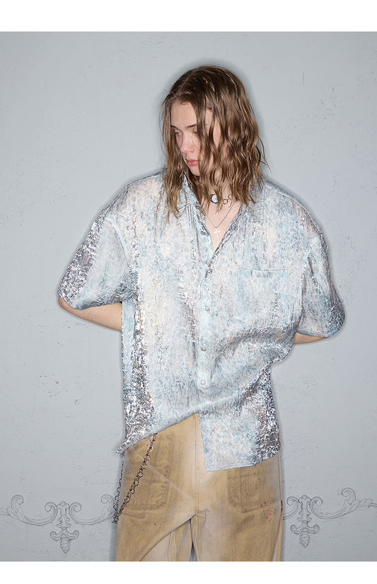 Shiny Wrinkle Finish Shirt