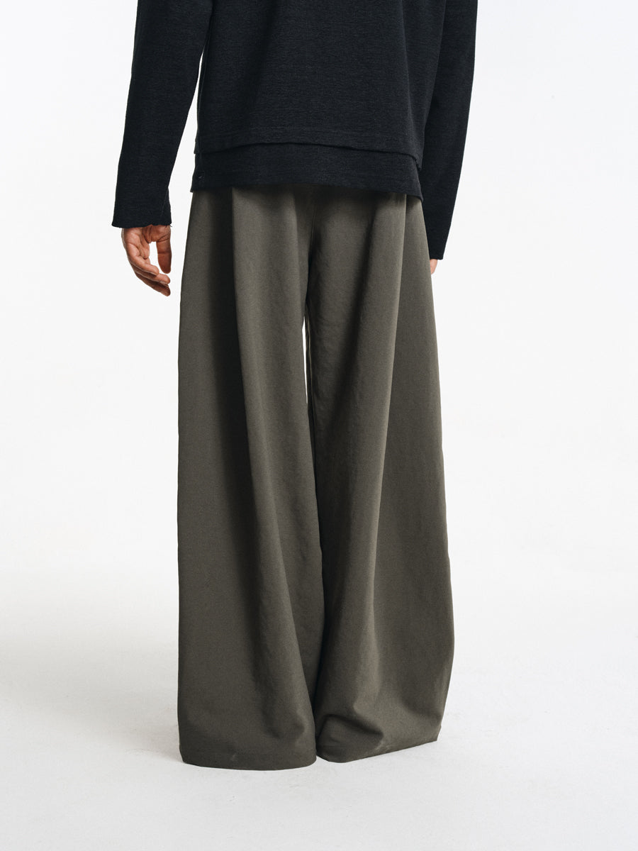 Wrinkle-resistant double-pleated casual pants