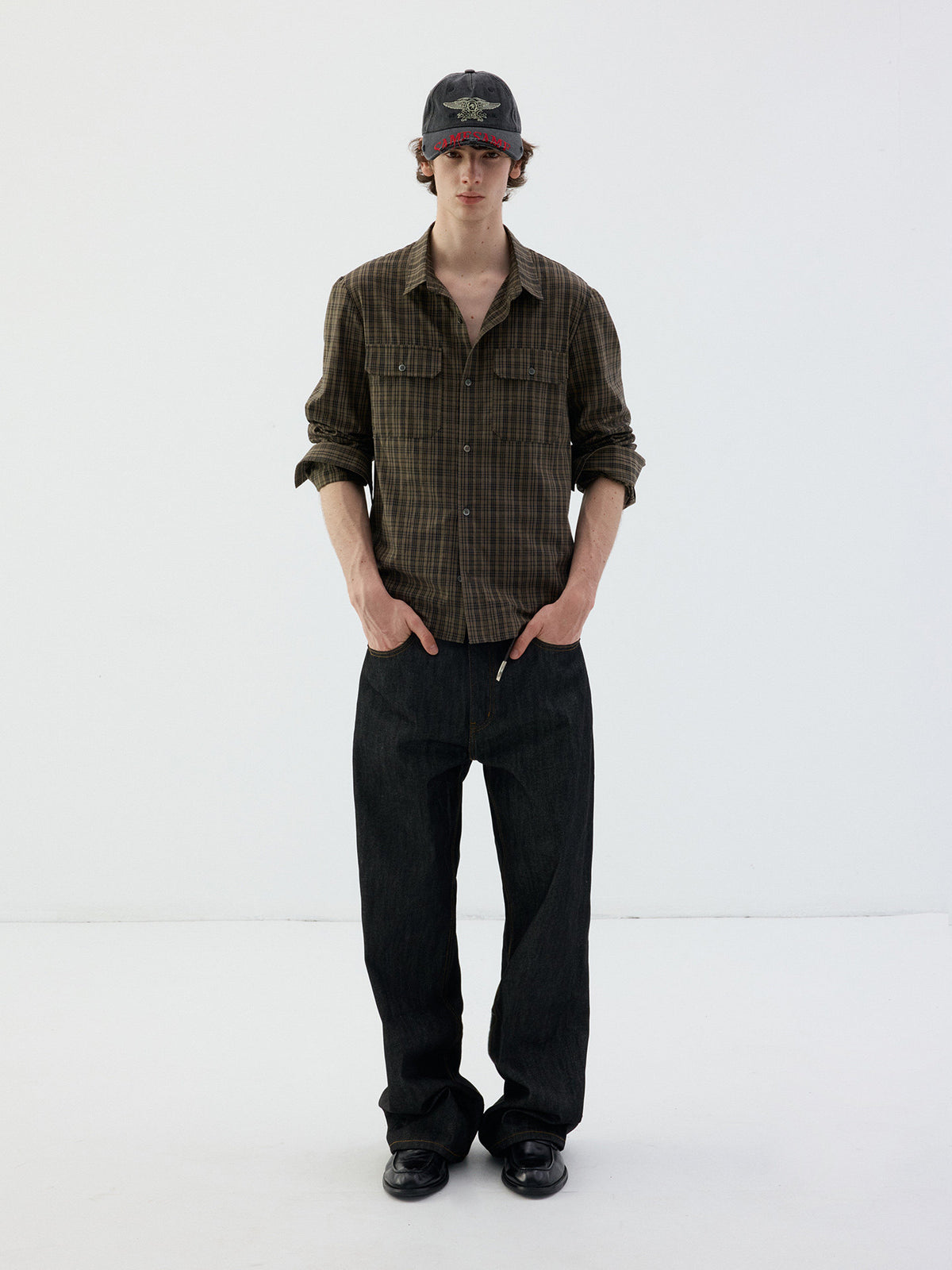 Black Checkered Shoulder Shirt