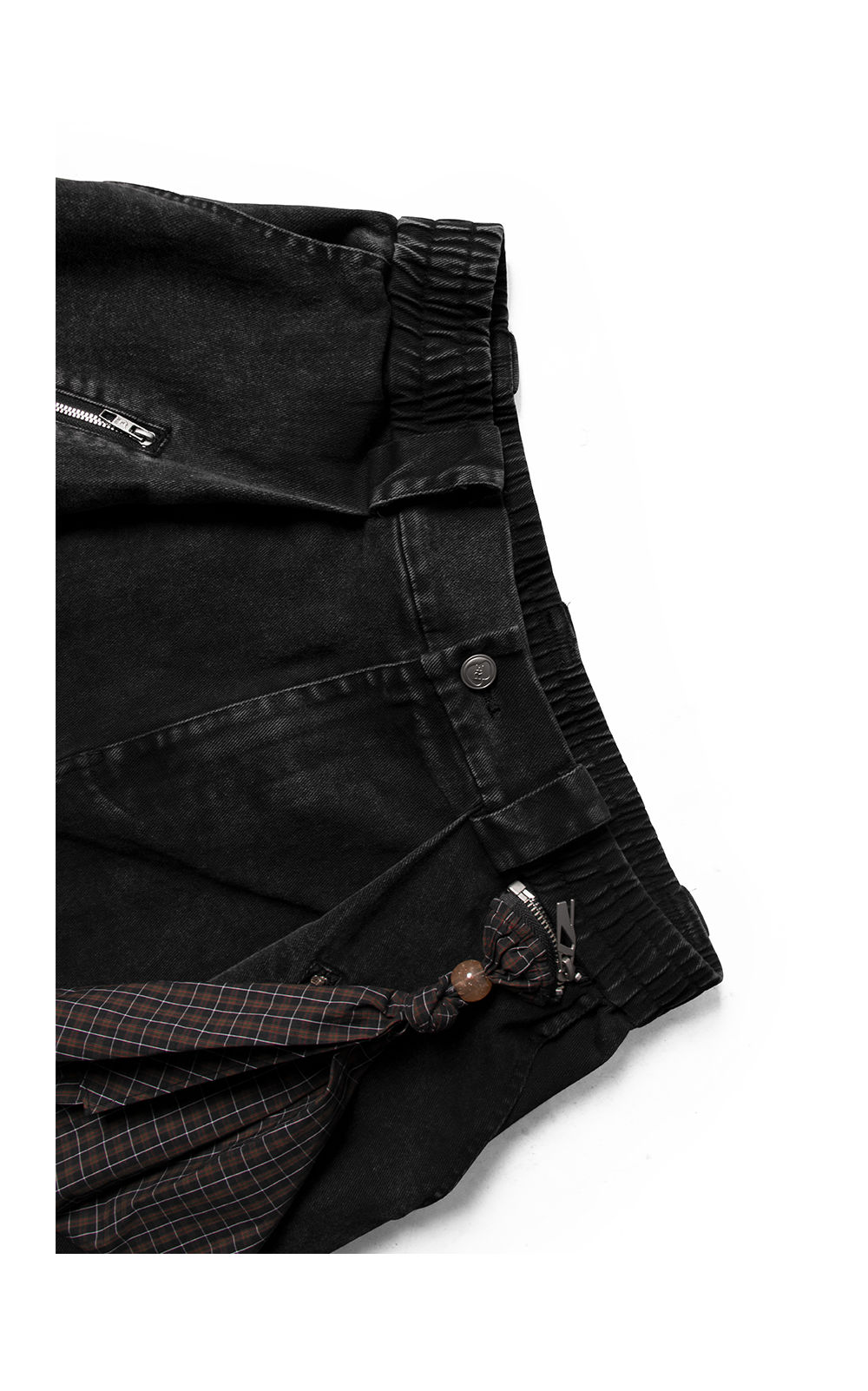 Cropped pants with detachable scarf