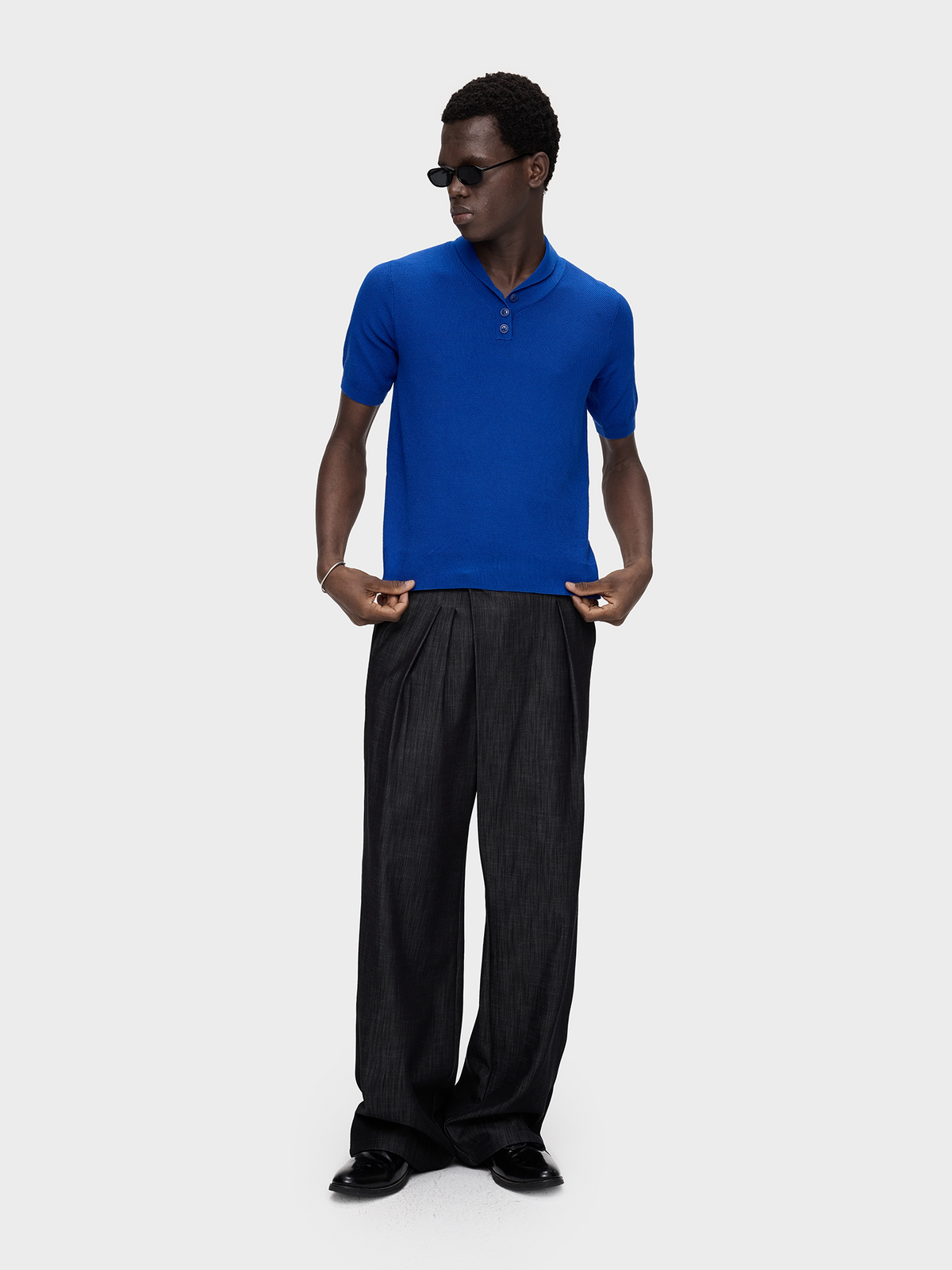 Faux Denim Straight-Leg Pants