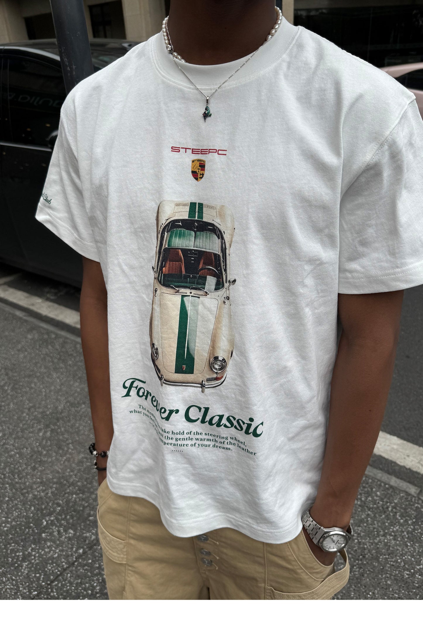 Digital Print Round-Neck Loose-Fit T-Shirt