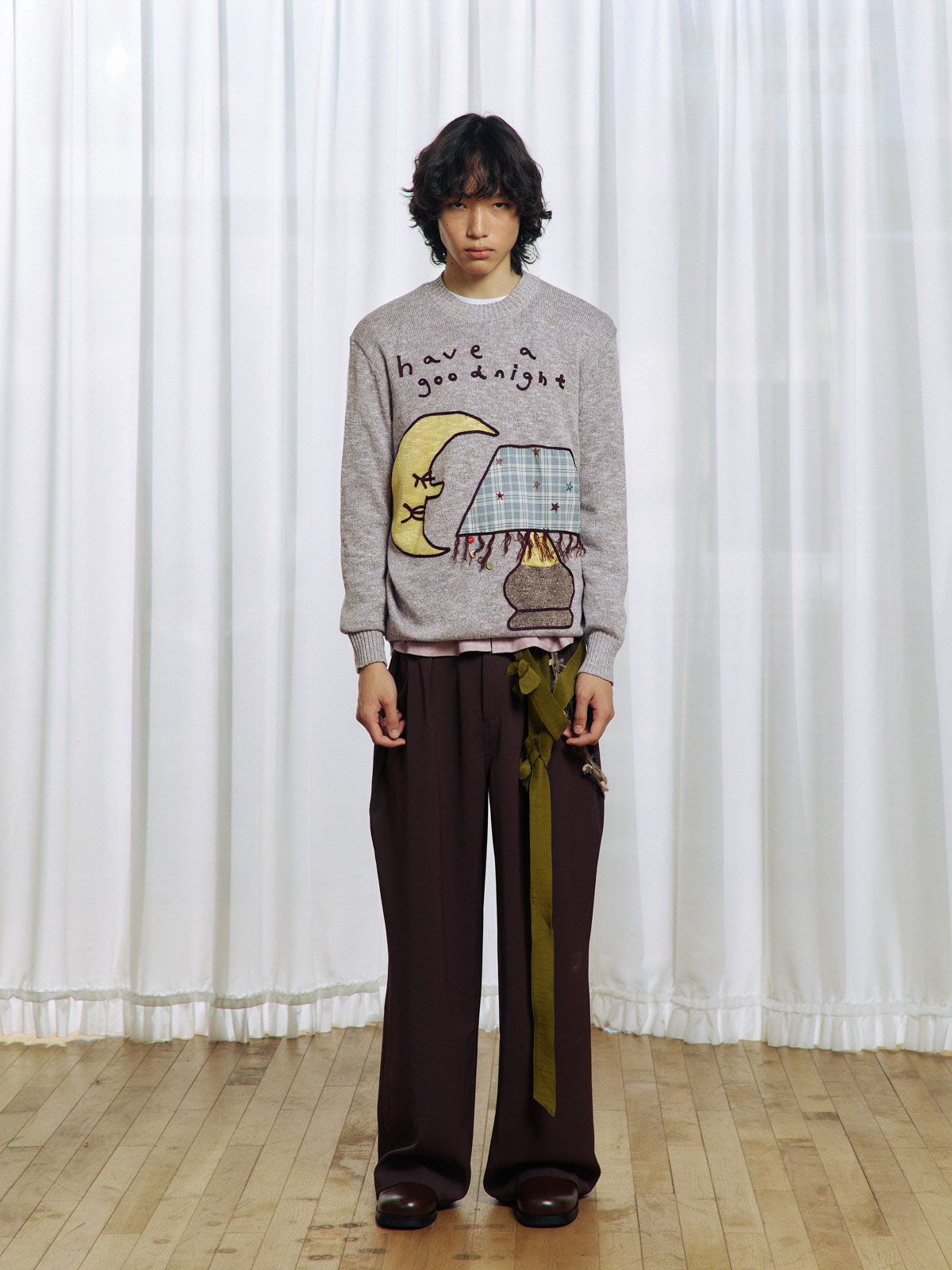 Flower Belt Casual Pants