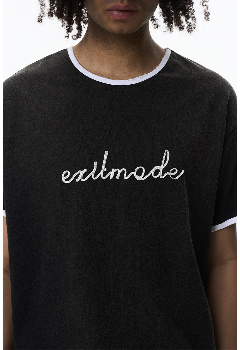 Washed Color-Block Embroidered T-Shirt
