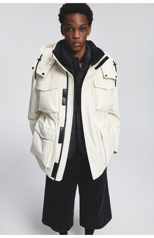Multi-pocket down jacket