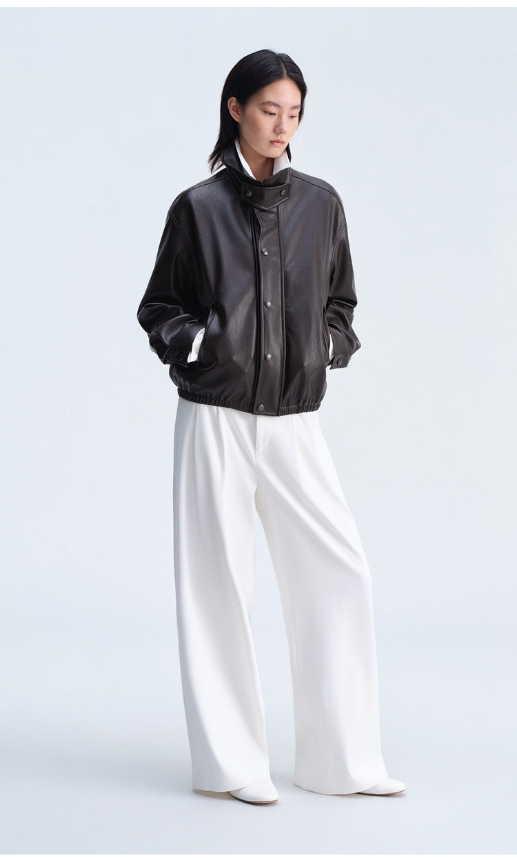 Casual Pants with Elastic Waistband at the Back
