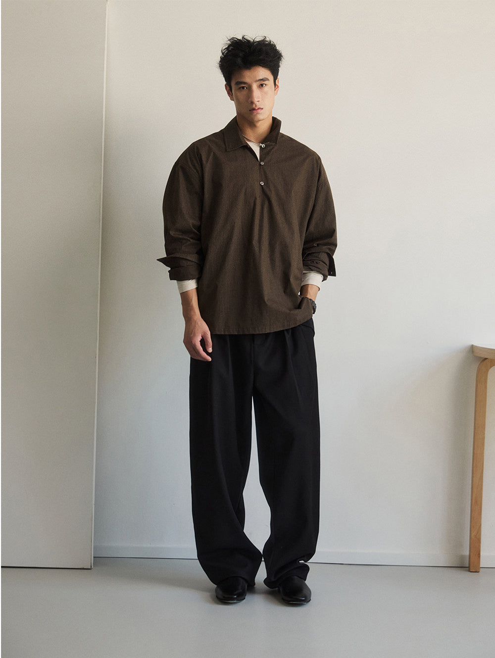 Half-Open Pullover Shirt