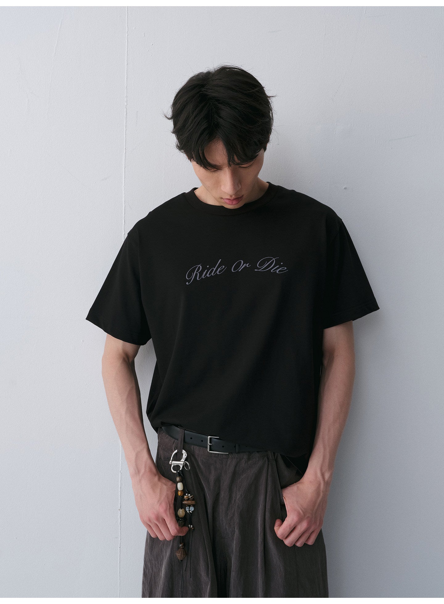 Round-Neck T-Shirt with Alphabet Print