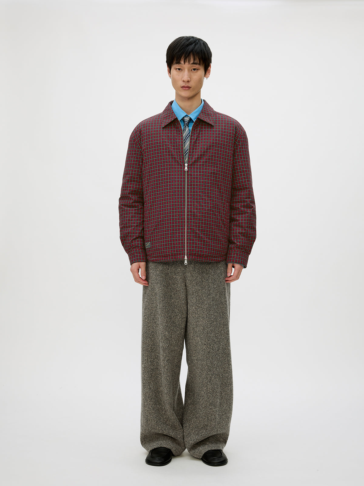 Checkered White Duck Down Jacket