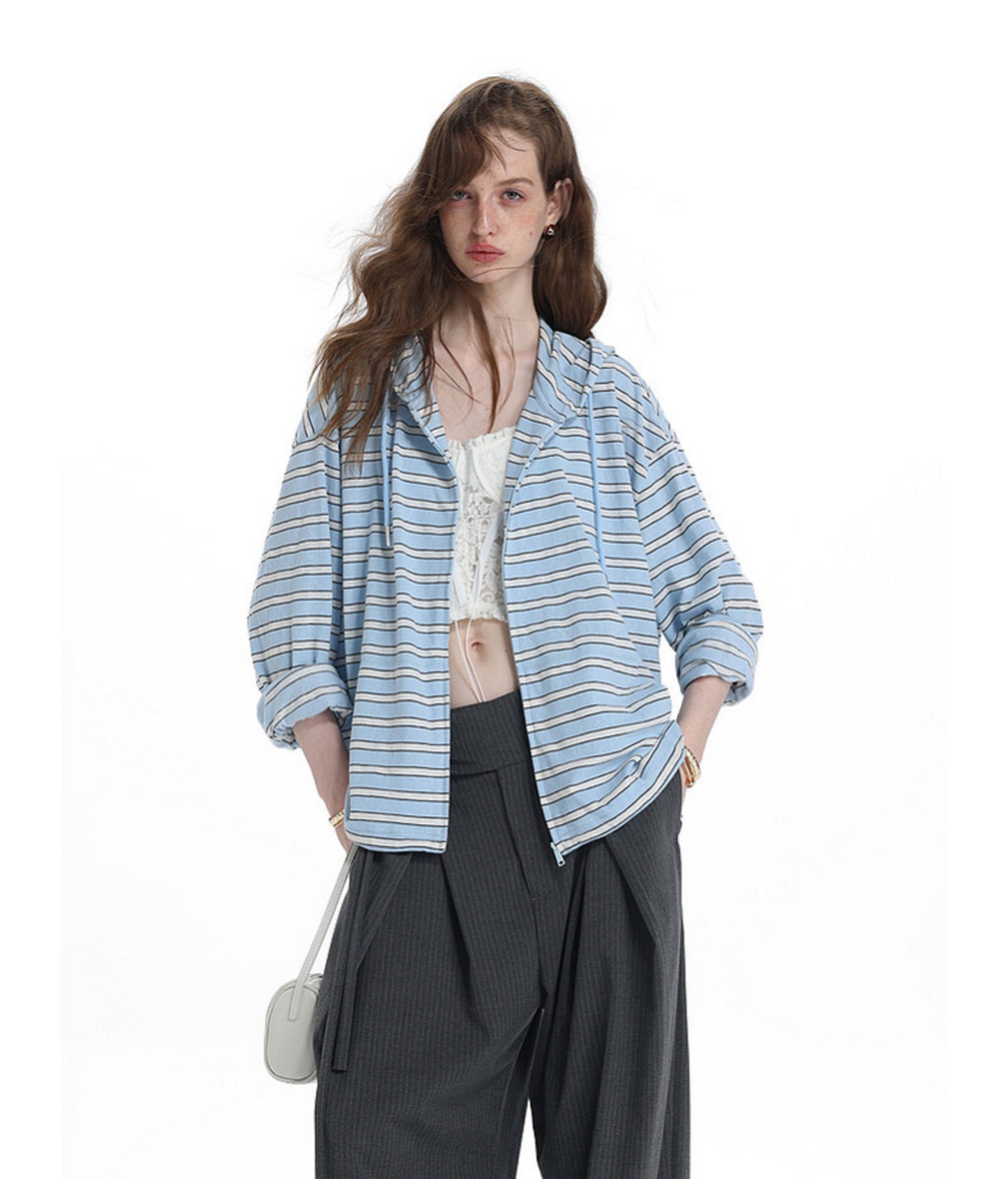 Jacket with a Drawstring Hood　