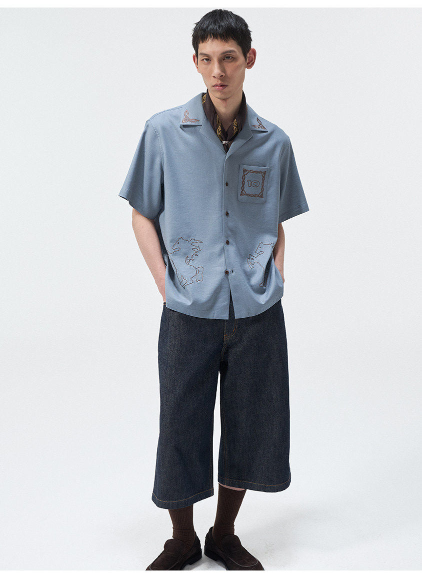 Embroidered Linen Shirt